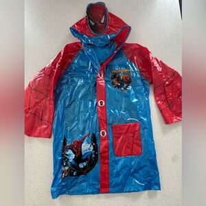 Spider-Man Rain Jacket / Slicker. Room to wear backpack under the Jacket…